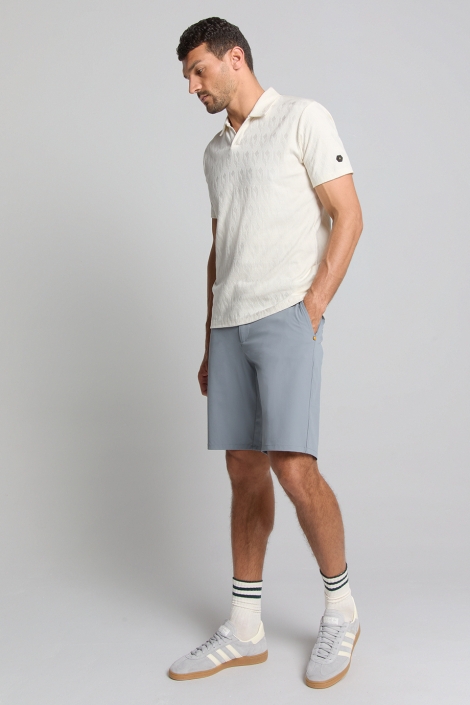 NO-EXCESS polo v solid terry jacquard